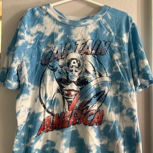 Boys use Captain America T-shirt